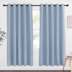 NICETOWN Vintage Blue Blackout Curtains for Bedroom 72 Inches Long, Thermal Insulated Room Darkening Grommet Window Curtains for Living Room Nursery, 66 inch x 72 inche, 1 Panel