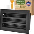 Modern Air Vent Cover 12x6 (Duct Opening) - Decorative Black Aluminum Linear Slot Diffuser for Wall, Ceiling, Floor Register - Quiet Operation HVAC Grille for Home with Adjustable Airflow