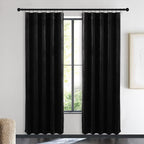 NICETOWN Insulated Black Out Velvet Curtains for Patio, Solid Heavy-Duty Large Window Treatments Drapes for Sliding Glass Door (2 Panels, 72 inches Long)