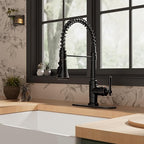 FORIOUS Antique Kitchen Faucet with Pull Down Sprayer, Oil Rubber Bronze, High Arc Single Handle Vintage Spring Sink Faucet 1 or 3 Hole for Pot Filler, Farmhouse Camper Laundry Camper