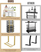 Towel Racks for Bathroom - Wall Mounted Metal Rack with Wood Plank, Bathroom Storage Organizer, Towel Holder Stores 6 Large Rolled Towels Easily, Gold and Size XL 31"