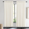 NICETOWN Luxury Velvet Curtains 72 inches, Sound Reducing Heavy Matt Solid Rod Pocket Room Darkening Drapes/Panels for Living Room (Ivory White, 2 Panels, 72 inches Long)