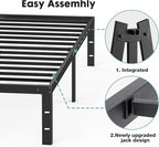 Sweetcrispy Queen Bed Frame - Heavy Duty Metal Platform Bed Frames Queen Size with Storage Space Under Frame, No Box Spring Needed, 14 Inches, Sturdy Steel Slat Support