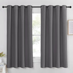 NICETOWN Blackout Window Curtain for Bedroom - (Grey Color) Home Decoration Thermal Insulated Room Darkening Drape/Drapery, W52 x L63 Inch, 8 Grommets/Rings Top, 1 Panel