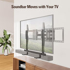 Mounting Dream Soundbar Mount, Heavy Duty Soundbar Wall Mount for Sound Bars with Holes/Without Holes Up to 26.5 LBS, Soundbar Bracket Height Adjust, No-Slip Base Holder Extends 3.44”-6.06”, MD5428