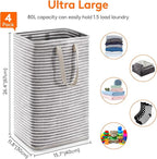 Lifewit 4 Pack Laundry Basket 80L Each, Collapsible Clothes Hamper with Reinforced Handles, Freestanding Waterproof Design for Bedroom and Laundry Room, Black 320L Total