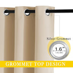 NICETOWN Sliding Door Curtain for Living Room, Blackout Patio Door Curtain & Drape Privacy Thermal Insulated Window Treatment for French, 1 Panel, Biscotti Beige, W80 x L144