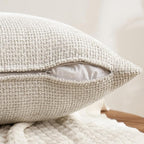 MIULEE Pack of 4 Couch Throw Pillow Covers 20x20 Inch Neutral Beige/Brown Soft Decorative Chenille Pillow Covers Farmhouse Accent Cushion Covers for Boho Spring Home Decor Sofa Bedroom Living Room