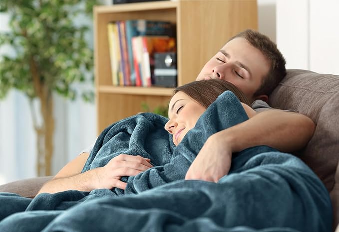 Utopia Bedding Fleece Blanket Queen Size Stone Blue 300GSM Luxury Fuzzy Soft Anti-Static Microfiber Bed Blanket (90x90 Inch)
