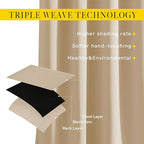 NICETOWN Blackout Draperies Curtains Panels - Window Treatment Thermal Insulated Solid Grommet Blackout Curtains/Panels/Drapes for Bedroom (Biscotti Beige, Set of 2, 66 by 84 Inch)
