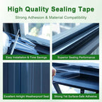 Transparent Window Weather Sealing Tape 2 Inch x 33 FT Weather Stripping Residue-Free Clear Window Insulation Tape for Doors Windows and Shower Glass Gaps