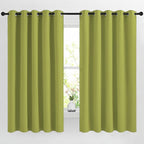 NICETOWN Room Darkening Draperies Curtains Panels - Window Treatment Thermal Insulated Solid Grommet Room Darkening Curtains/Panels/Drapes for Bedroom (Fresh Green, Set of 2, 66 by 66 Inch)