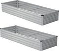 10x2x1ft(2 Pack) Galvanized Raised Garden Bed,Outdoor Planter Box Metal Patio Kit Planting Bed for Vegetables Flowers and Succulents,Silver