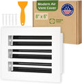 Modern Air Vent Cover 8x6 (Duct Opening) - Decorative White Aluminum Linear Slot Diffuser for Wall, Ceiling, Floor Register - Quiet Operation HVAC Grille for Home with Adjustable Airflow