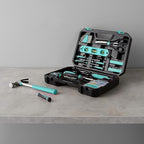 Amazon Basics 142-Piece Household Tool Kit for Home Repair, Hand Tools with Storage Case, 13.39 x 9.25 x 2.95 inch, Turquoise