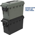 Sheffield Ammo Storage Box, .30 Cal Stackable | Water and Dust Resistant | Lockable | Made in USA | Pack of 6