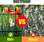 Metal Decorative Garden Fence 22" Wide x 18" High (10 Panels, Total Length 18.3 feet), Metal Border Folding Fence, Landscape Fencing for Flower Bed, Yard, Animal Barrier
