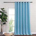 NICETOWN Sliding Door Curtain 108 Inches Long - Blackout Thermal Insulated Grommet Room Divider Privacy Drape for Patio Glass Door, 1 Panel, Teal Blue, 100 Inch Extra Wide