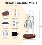 Candle Warmer Lamp with 3 Bulbs, Adjustable Height Dimmable Candle Warmer with Timer, Compatible with Large Jar Candles, Candle Lamp with Charming Gift Box for Her/Him