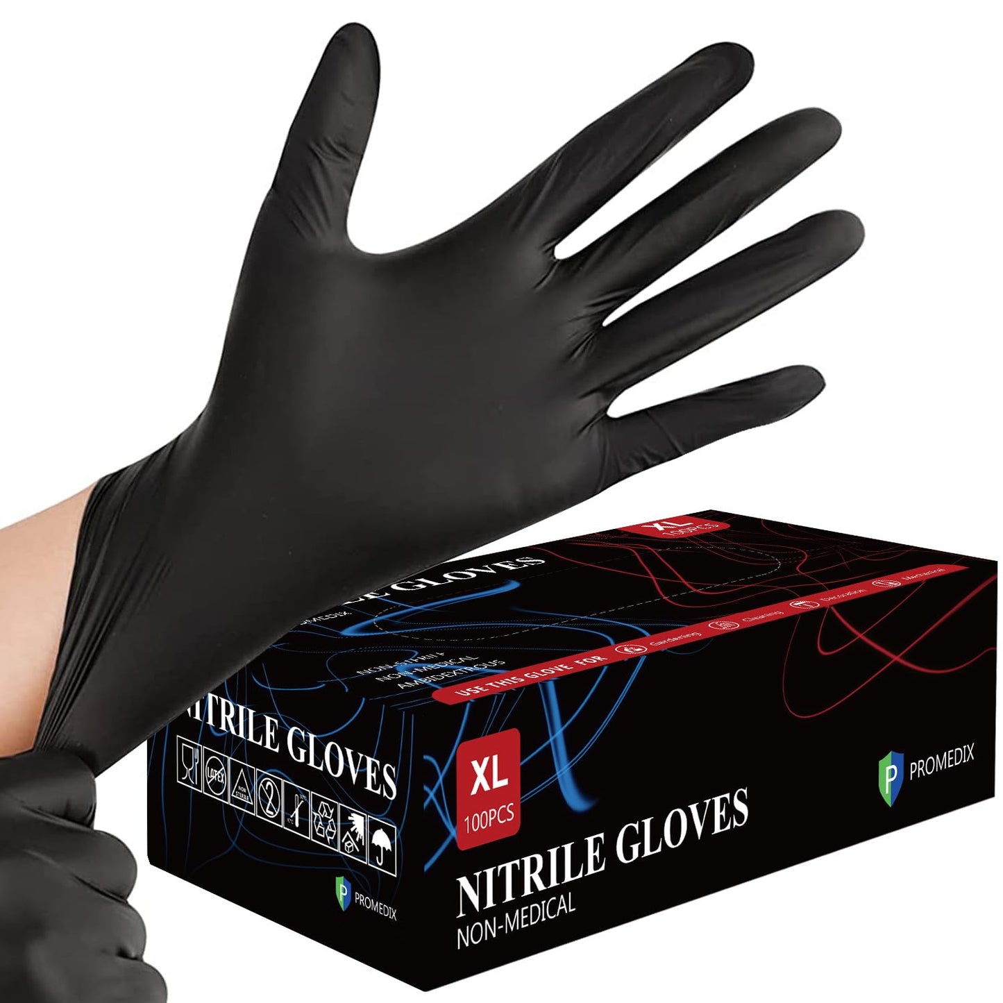Nitrile Gloves, 4mil-100 Count, Gloves Disposable Latex Free