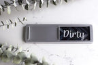 Dishwasher Magnet Clean Dirty Sign, Clean Dirty Magnet for Dishwasher, Rustic Farmhouse Kitchen Decor, Magnetic Dish Washer Sign Indicator, Sliding Rustic Dish Washer Signs, Black & White Parquet