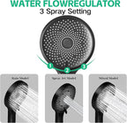 Shower Head,10”Rain Shower Head with Handheld Spray Combo and Adjustable Extension Arm/3-Way Flow Regulator/Shower System,High Pressure Rain Fall Hose,Matt Black