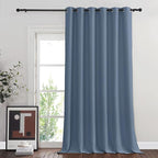 NICETOWN Blackout Sliding Glass Door Curtains, Room Darkening Thermal Insulated Curtains for Living Room Bedroom, Extra Wide Window Drapes, 1 Panel, W80 x L118, Stone Blue