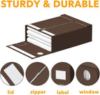 SpaceAid 8 Pack Bed Sheet Organizers and Storage, Foldable Linen Closet Organizer, Set Folder Keeper With Window XL (Queen & King Size) Bedding Container (Brown)