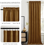 NICETOWN Gold Brown Velvet Curtains 2 Panels, 52" Wide x 96" Long, Luxury and Soft Backdrops for Bedroom and Living Room, Extra Long Window Drapes for Large Sliding Door