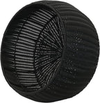 Household Essentials Handwoven Resin Storage Stool Ottoman, Black