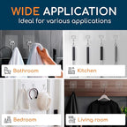 GLUIT Adhesive Large Wall Hooks for Hanging Heavy Duty 22 lbs Hooks for Walls No Damage, Towel Sticky Clear Hooks, Waterproof, Home, Bathroom, Kitchen, Office, and Outdoor, 18 Pack