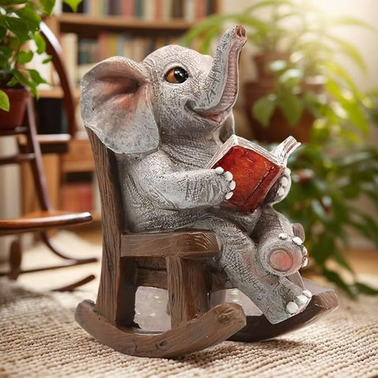 Garden Statues Elephant Outdoor Decor Lights, Lucky Miniature Elephant Statue Solar Garden Decor for Patio,Porch,Home Yard Decor Elephant Gifts for Mom,Women, 2.04"x3.34"x3.93"