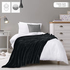 Utopia Bedding Fleece Blanket Twin Size Black 300GSM Luxury Anti-Static Fuzzy Soft Microfiber Bed Blanket (60x80 Inch)