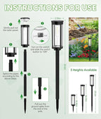 BITPOTT Bright Solar Pathway Lights, 2 Pack Solar Lights Outdoor Waterproof IP65, Auto On/Off Pathway Landscape Lighting, Outdoor Light for Yard Garden Walkway Landscape Lawn Patio Lighting