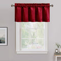 NICETOWN Red Velvet Valance Curtains for Windows 18 inch Length, Kitchen Window Treatment Room Darkening Girls Bedroom Decor, W52 x L18, 1 Panel