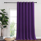 NICETOWN Blackout Sliding Glass Door Curtains, Room Darkening Thermal Insulated Curtains for Living Room Bedroom, Extra Wide Window Drapes, 1 Panel, W80 x L118, Royal Purple