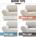 H.VERSAILTEX 2-Pieces Armchair Cover Chair Slipcovers with Arms Furniture Protector Cover Fit Armchair Width Up to 47 Inch, Jacquard Spandex Couch Covers Armchair Slipcover - Island Fossi, Chair