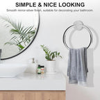 SetSail Towel Holder for Bathroom Wall 4 Packs Towel Ring Stainless Steel Heavy Duty Hand Towel Hanger for Bathroom Screw-in, Mirror Silver
