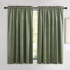 NICETOWN Super Soft Velvet Curtains 63 inches, Sound Reducing Cold Heat Insulated Heavy Matt Room Darkening Drape Panels for Living Room (Sage Green, 2 Panels)