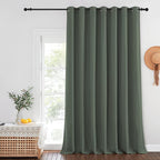 NICETOWN Blackout Curtains for Sliding Glass Door Room Divider Noise Reduce Curtain Panel Portable Window Screen Sliding Partition, W100 x L102 inches, 1 Panel, Dark Mallard