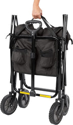 Amazon Basics Collapsible Heavy Duty Utility Wagon for Outdoor Sports, Camping, Garden, and Shopping, 265 Pounds Capacity, 27.6 x 40.9 x 20 inches, Black