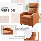 Homall Recliner Chair, Recliner Sofa PU Leather for Adults, Recliners Home Theater Seating with Lumbar Support, Reclining Sofa Chair for Living Room (Khaki, Leather)