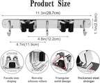 2 Racks and 3 Hooks Broom and Mop Holder Wall Mounted Garage Organizer Storage Tool Racks Stainless Steel Heavy Duty Hooks Self Adhesive Solid Non-slip Wall Hangers for Home Kitchen Garden Laundry