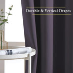 NICETOWN Greyish Purple Blackout Curtains 84 inch Length 2 Panels, Grommet Thermal Insulated Window Treatments Light & Sound Reducing Drapes for Living Room/Bedroom, W46 x L84