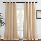 NICETOWN Blackout 102 inch Curtain for Living Room, Grommet Window Treatment Thermal Insulated Solid Sound Reducing Drapes for Bedroom, Biscotti Beige, 1 Panel, W52 x L102