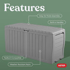 Keter Marvel Plus 71 Gallon Resin Outdoor Storage Box for Patio, Balcony & Garden – Weather‑Resistant Deck Box for Cushions, Pillows, Pool Floats & Tools, Light Grey