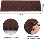 Stair Treads for Wooden Steps 15pcs - 8x30in Carpet Stairs Runner Indoor Non-Slip Stair Mats for Kids Elders and Pets