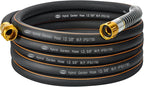 Garden Hose 5/8 in. × 21 ft. High Flow Flexible Hybrid Rubber Water Hose 5/8" I.D., No Memory Durable Lightweight Water Hose for Watering, Irrigation, Water Transfer Pump
