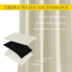 NICETOWN Room Darkening Window Curtains 90 inch Length - Thermal Insulated Grommet Light Blocking Solid Curtain Drapes for Bedroom/Living Room (Beige, Set of 2, 66" Wide Per Panel)