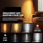 NEEWER Smart RGBW Floor Lamp, 1500lm LED Standing Corner Light Compatible with Alexa Google, APP Control/AI DIY/Music Sync/16 Million Colors, Ambience Lighting for Bedroom Living Room Home Decor, NF01